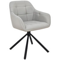 KAROSSZÉK bézs  - bézs/fekete, Basics, bőr/fa (56/82/59cm) - Livetastic