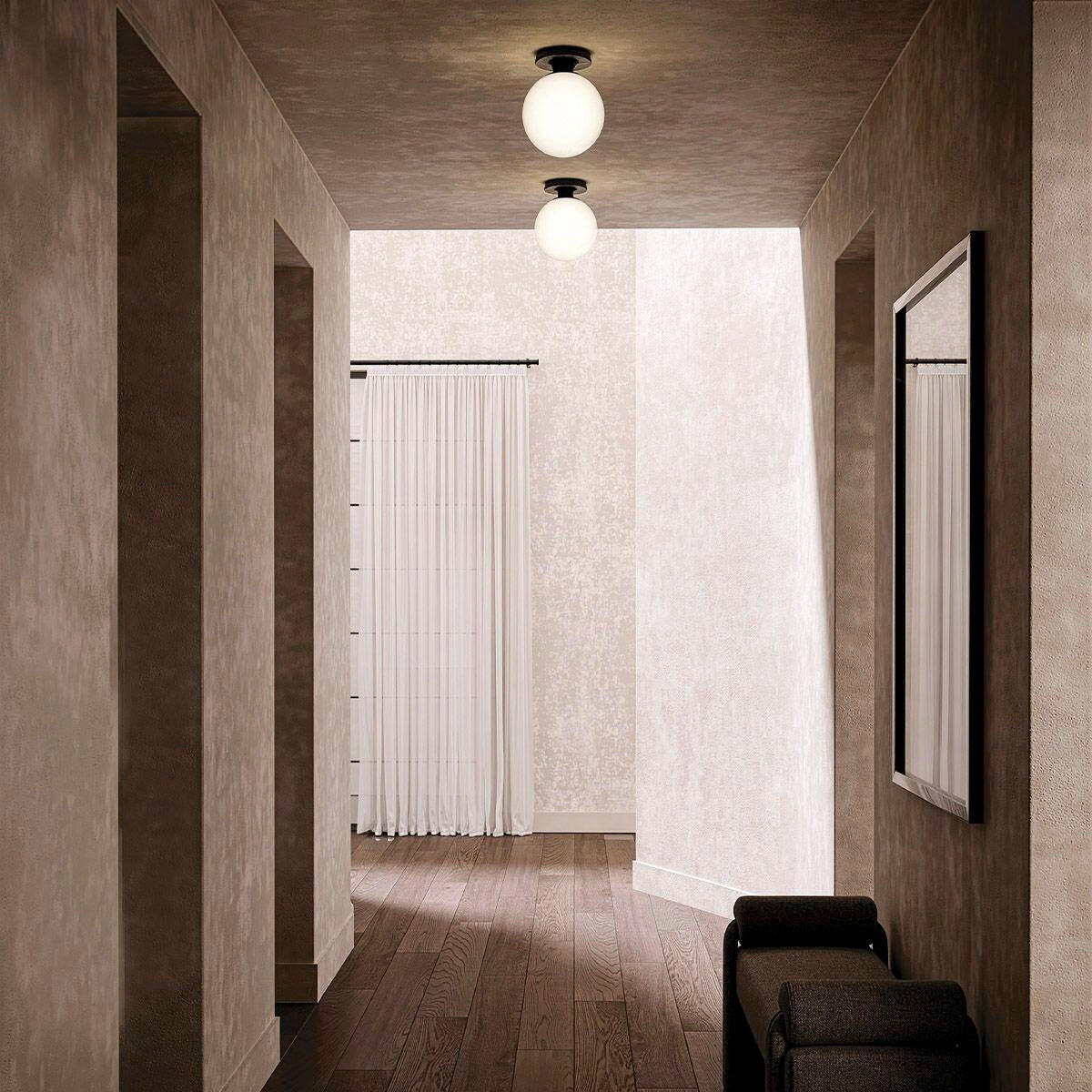 DECKENLEUCHTE Alora Mood 24,8/20 cm  - Schwarz, KONVENTIONELL, Glas/Metall (24,8/20cm) - Elstead Lighting