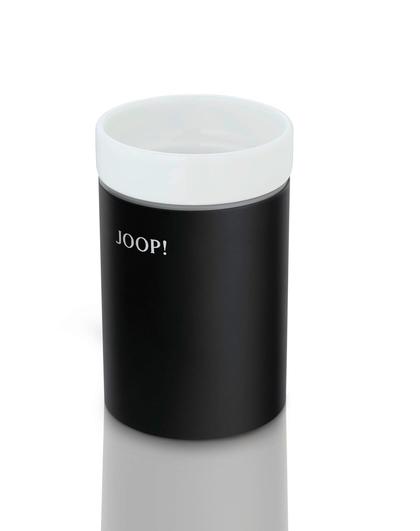 Joop! Zahnputzbecher Chromeline Black Schwarz, Weiß, Chrom 11.5 cm