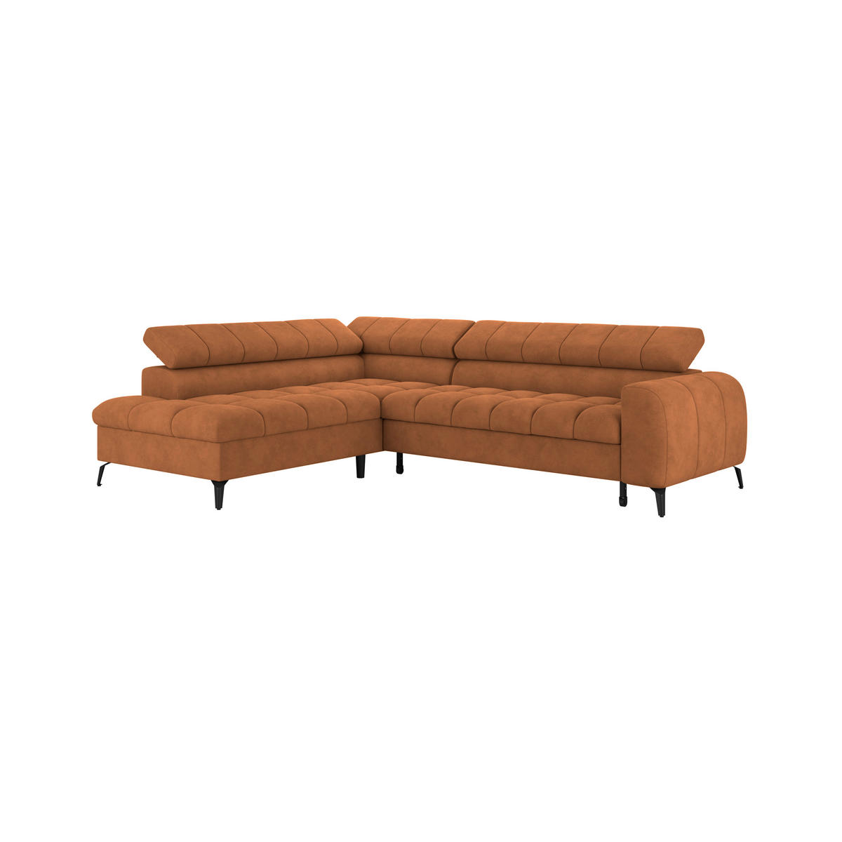 ECKSOFA in Rostfarben  - Rostfarben/Schwarz, Trend, Kunststoff/Textil (203/261cm) - Livetastic