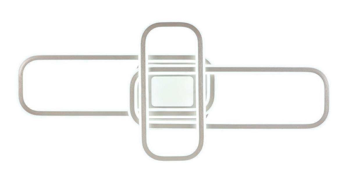 LED-DECKENLEUCHTE Etamin 103/46/11 cm   - Alufarben/Weiß, Design, Kunststoff/Metall (103/46/11cm) - Novel