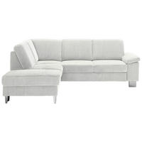 ECKSOFA in Cord Ecru  200/248 cm  - Ecru/Edelstahlfarben, KONVENTIONELL, Textil/Metall (200/248cm) - Beldomo System