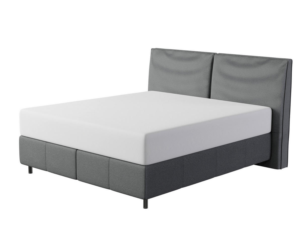 BOXSPRING KREVET 180/200 cm     crna  - crna/boje aluminija, Design, tekstil/metal (180/200cm) - Dieter Knoll