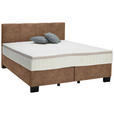BOXSPRINGBETT 160/200 cm  in Braun  - Schwarz/Braun, Design, Kunststoff/Textil (160/200cm) - Hom`in