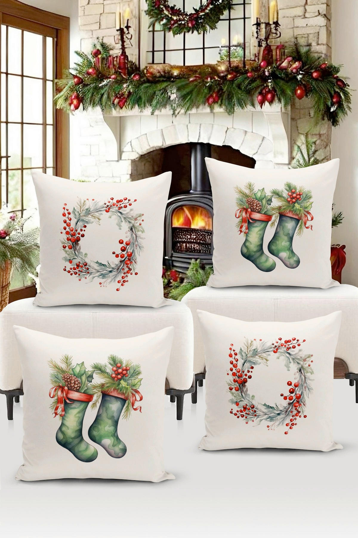 KISSENBEZUG-SET 43/43 cm  - Multicolor, Basics, Textil (43/43cm) - X-Mas