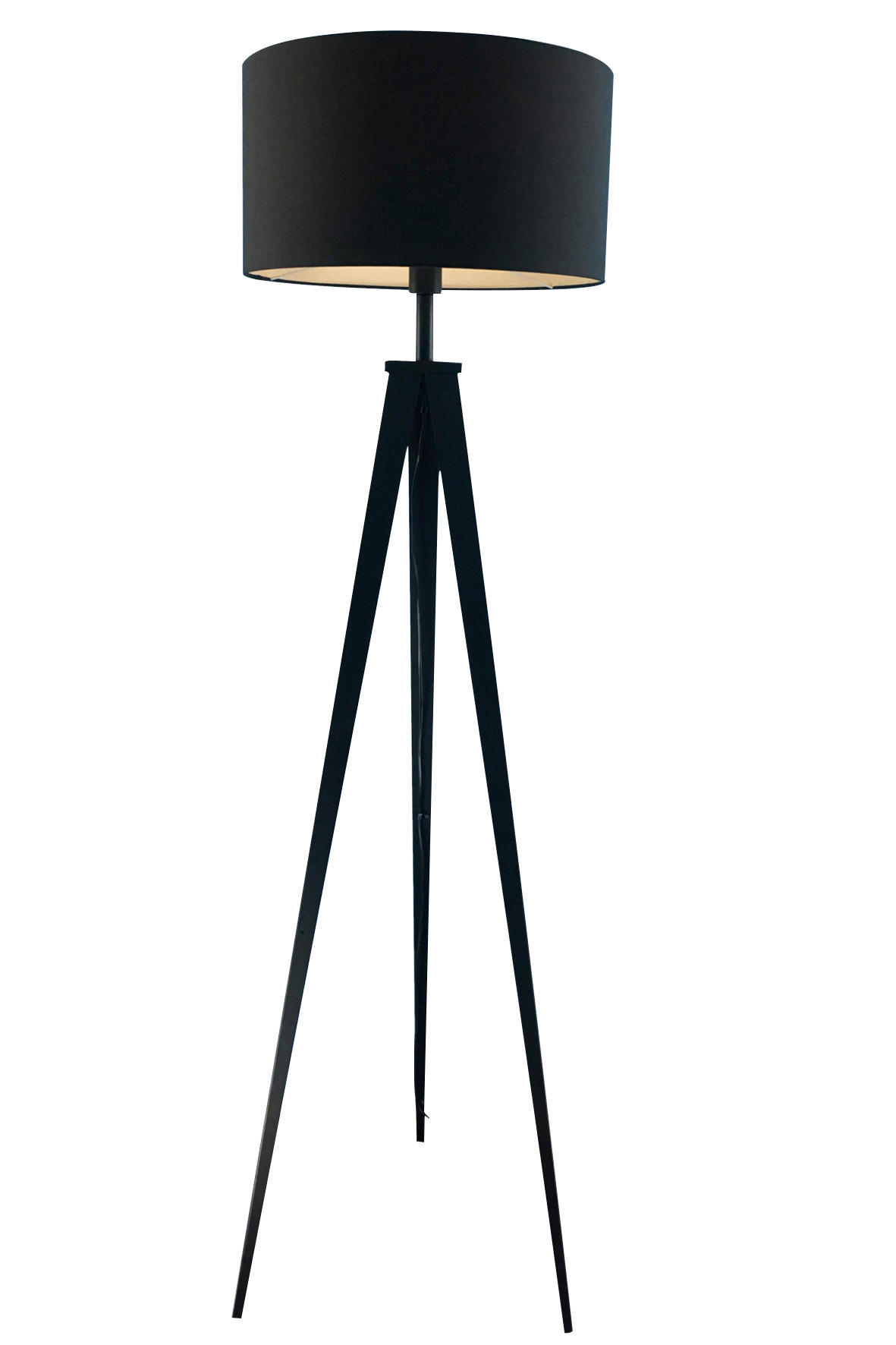 STOJACÍ LAMPA, 49/158 cm - černá, Konvenční, kov/textil (49/158cm) - Ambiente