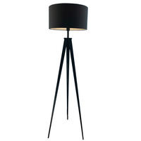 STOJACIA LAMPA, 49/158 cm  - čierna, Konventionell, kov/textil (49/158cm) - Ambiente
