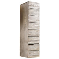 DULAP BAIE MEDIU 32/128/35 cm  - argintiu/culoare lemn stejar, Natur, sticlă/metal (32/128/35cm) - Voglauer