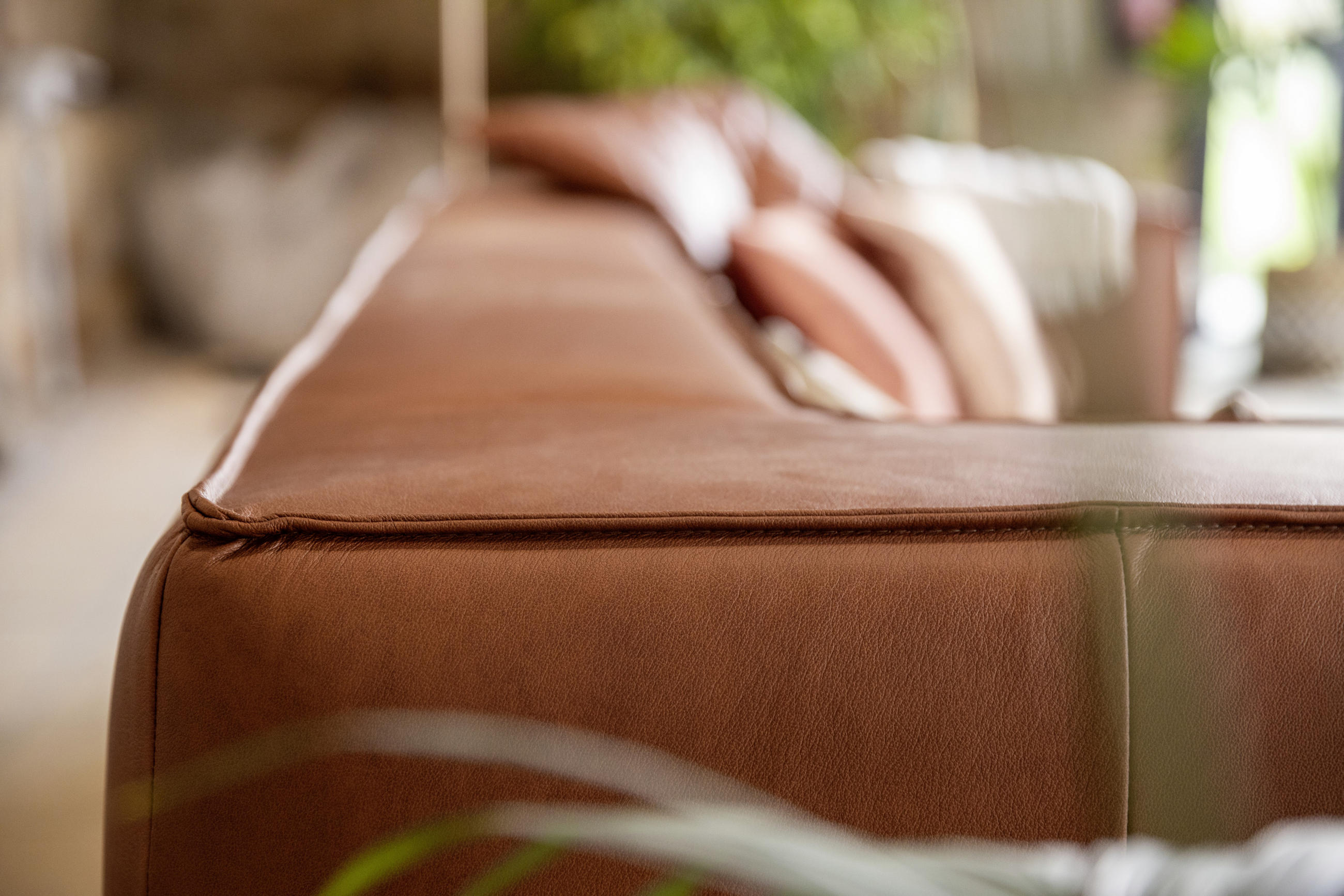 Thumbnail - Chilliano Viersitzer-Sofa around the block, Cognac, Leder, Echtleder, Longlife-Leder, Vintage, Füllung: Schaumstoff, Pol...