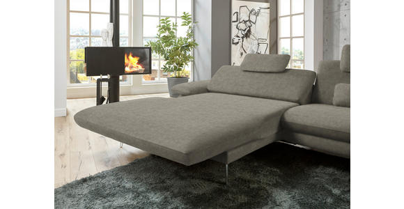 ECKSOFA in Velours Grau 184/284 cm - Schwarz/Grau, Design, Textil/Metall (184/284cm) - Dieter Knoll