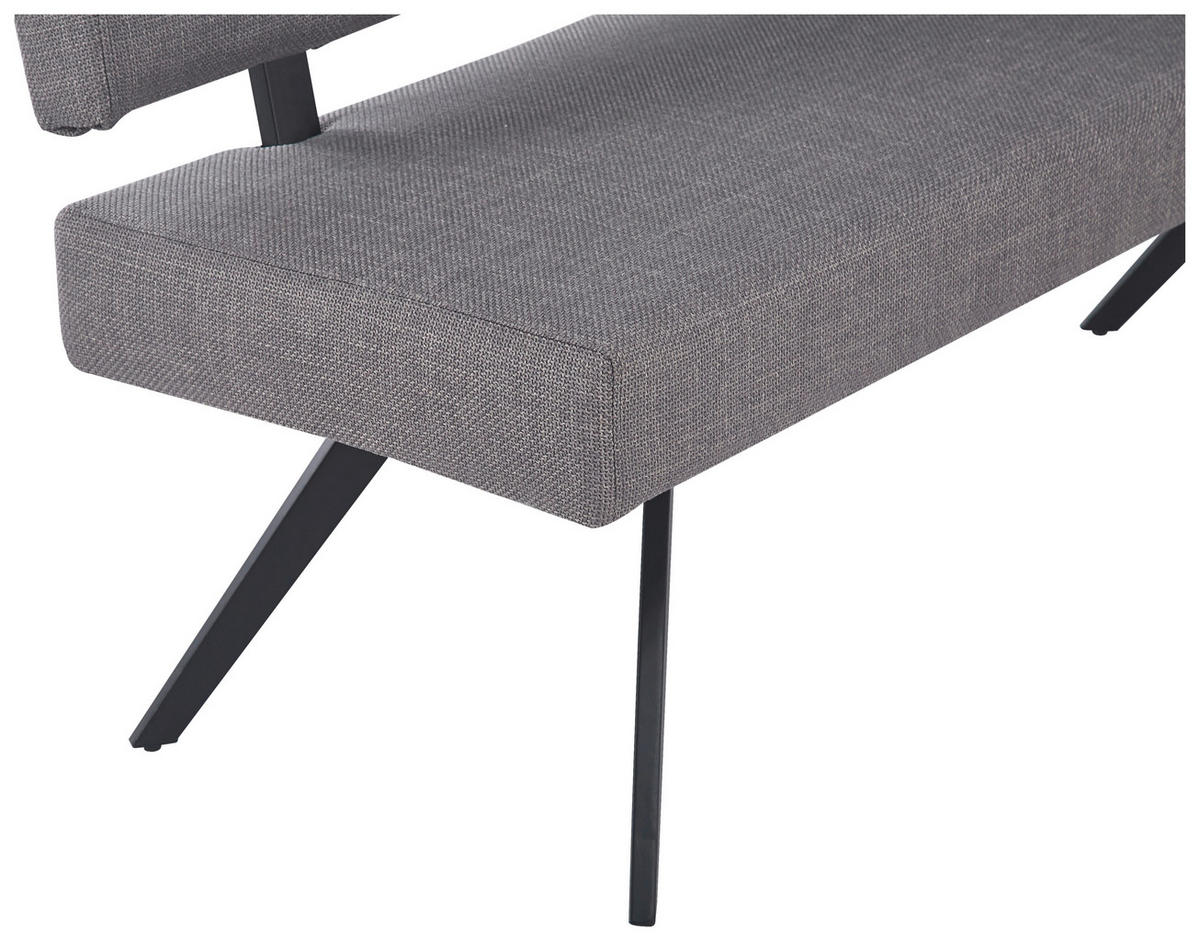 ECKBANK 190/150 cm  in Hellgrau  - Hellgrau/Schwarz, KONVENTIONELL, Textil/Metall (190/150cm) - MID.YOU