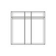 SCHWEBETÜRENSCHRANK 225/197/65 cm 3-türig  - Weiß/Grau, Basics, Glas/Holzwerkstoff (225/197/65cm) - Cantus