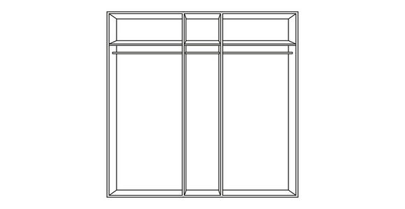 SCHWEBETÜRENSCHRANK 250/197/65 cm 3-türig  - Weiß/Grau, Basics, Glas/Holzwerkstoff (250/197/65cm) - Cantus