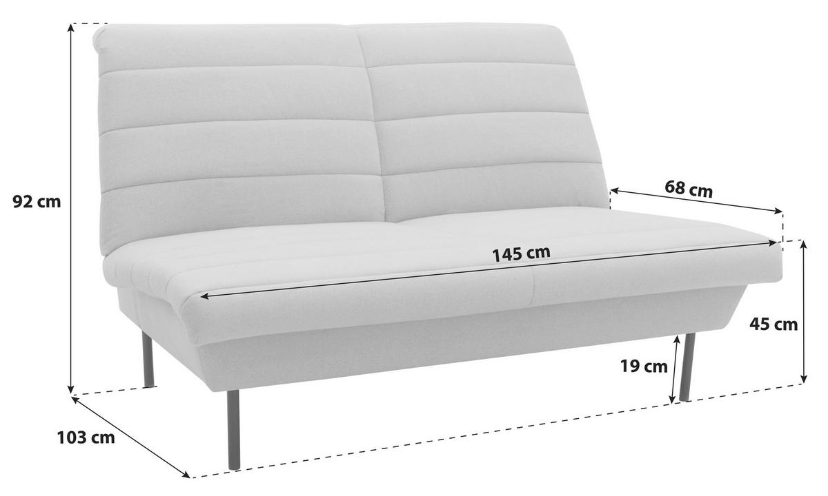2-SITZER-SOFA Dunkelblau  - Schwarz/Dunkelblau, Design, Textil/Metall (145/92/103cm) - LOOKS by W.Joop