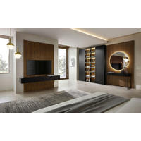 WOHNWAND  in Schwarz  183,2/233,3/39,6 cm  - Schwarz, Design, Holzwerkstoff (183,2/233,3/39,6cm) - Invivus
