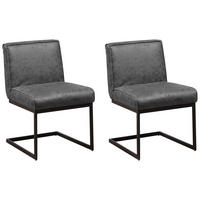 SCHWINGSTUHL-SET 2 Stück  ,  , Mikrofaser  ,  - Anthrazit, KONVENTIONELL, Textil/Metall (53/81/61cm) - MID.YOU