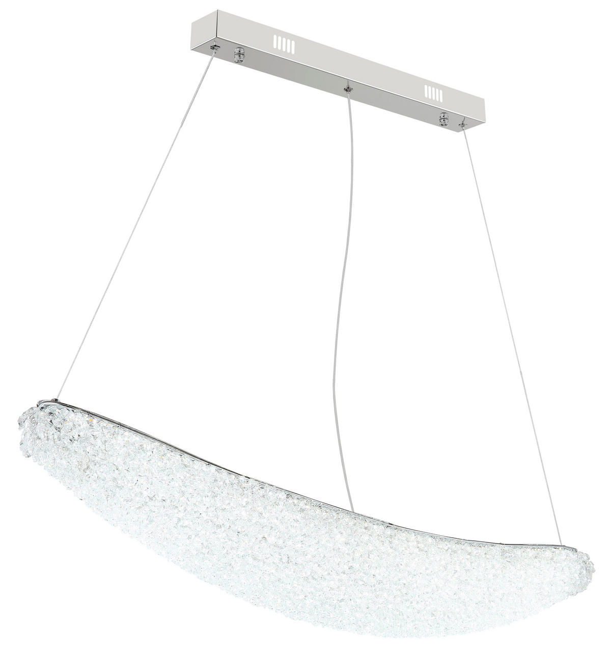 LED-HÄNGELEUCHTE Kristalla 105/19/120 cm  - Klar/Chromfarben, Design, Glas/Metall (105/19/120cm) - Globo