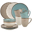 KOMBISERVICE Urban Life 24-teilig  - Türkis/Taupe, Design, Keramik - Landscape