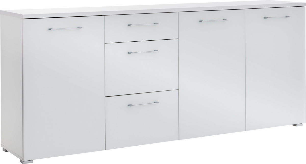 SIDEBOARD  in 194/82/40 cm  - Alufarben/Schwarz, MODERN, Glas/Holzwerkstoff (194/82/40cm) - Germania