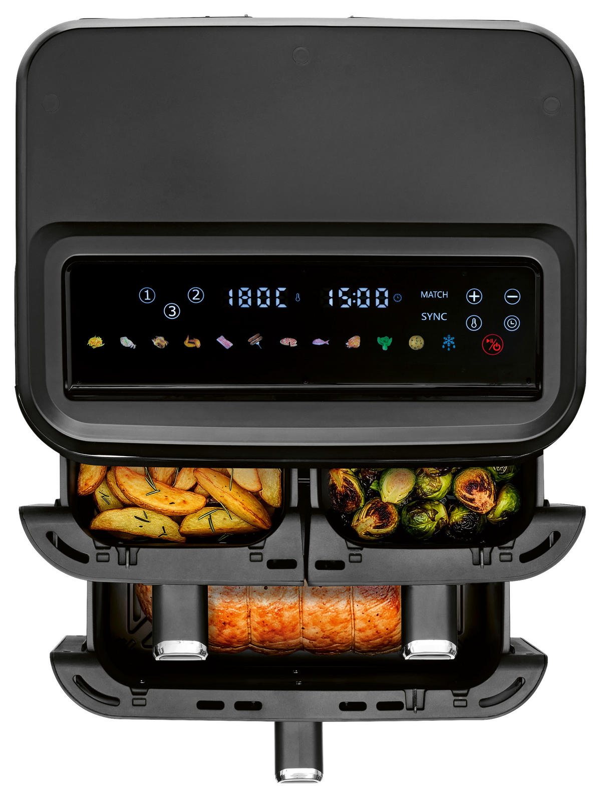 HEIßLUFTFRITTEUSE GOURMETmaxx 17 L  - Edelstahlfarben/Schwarz, MODERN, Kunststoff/Metall (37,7/37,5/43cm) - GOURMETMAXX