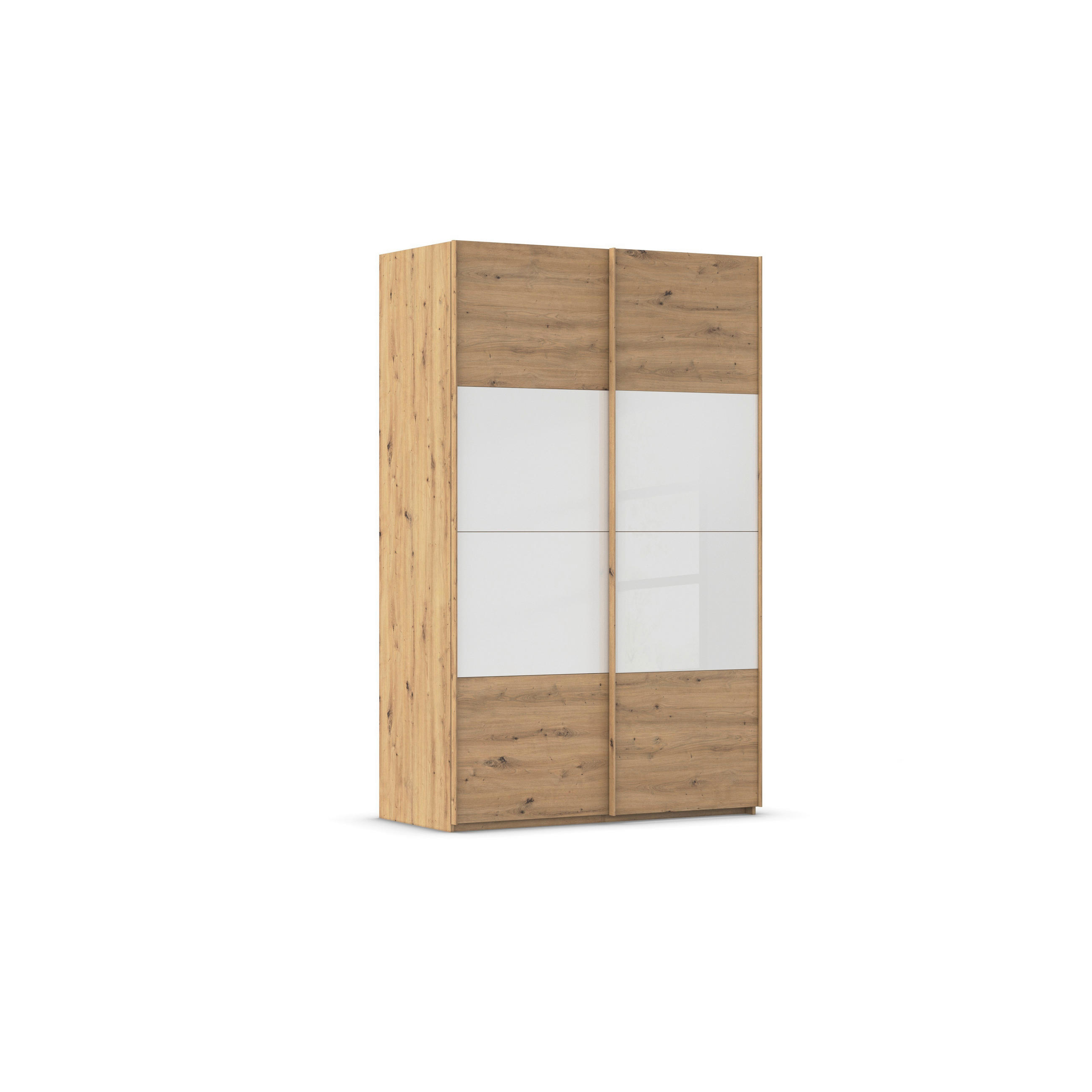 Xora Schwebetürenschrank X-Tend Weiß, Eiche Artisan 137x223x68 cm