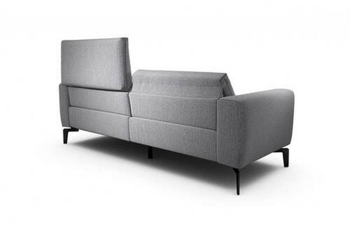2,5-Sitzer inkl. Hocker in Chenille Anthrazit  - Anthrazit/Schwarz, Design, Textil/Metall (220/86/86-94cm) - SENSOO