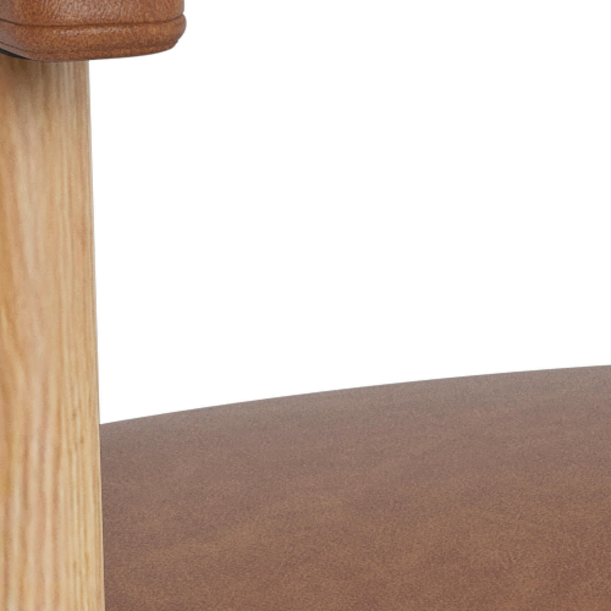 STOL MED ARMSTÖD   läderimitation  - cognacfärgad/ekfärgad, Trend, trä/plast (56/75,5/54cm) - MID.YOU