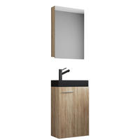 GÄSTBADRUM 41 cm  - Sonoma ek/silver, Modern, trämaterial/glas (41cm) - MID.YOU