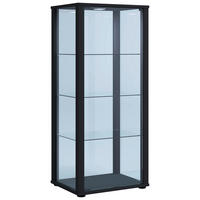 VITRINSKÅP  i svart  - svart, Modern, trämaterial/glas (50/114,5/38cm) - MID.YOU
