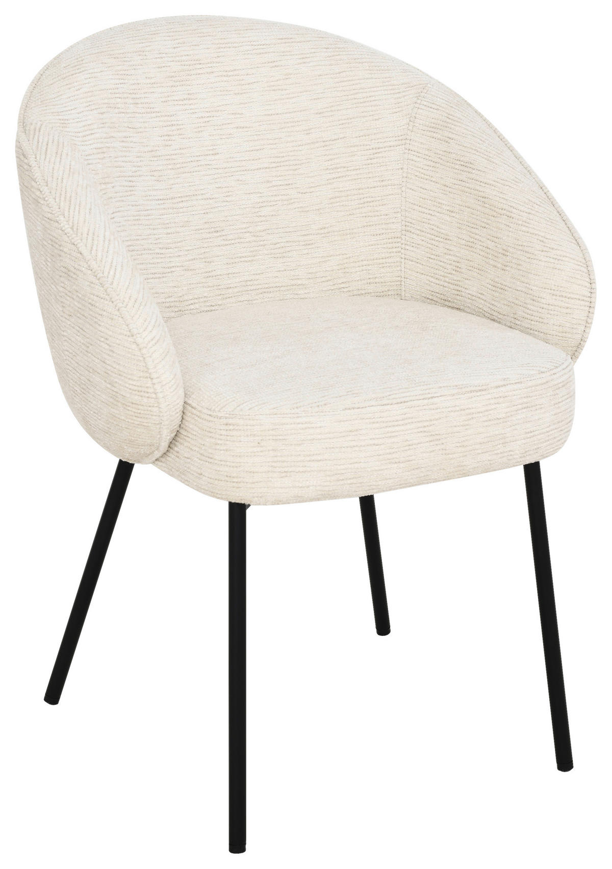 ARMLEHNSTUHL  in Eisen Leinenoptik  - Beige/Schwarz, Basics, Holz/Textil (60/81/62cm) - Livetastic