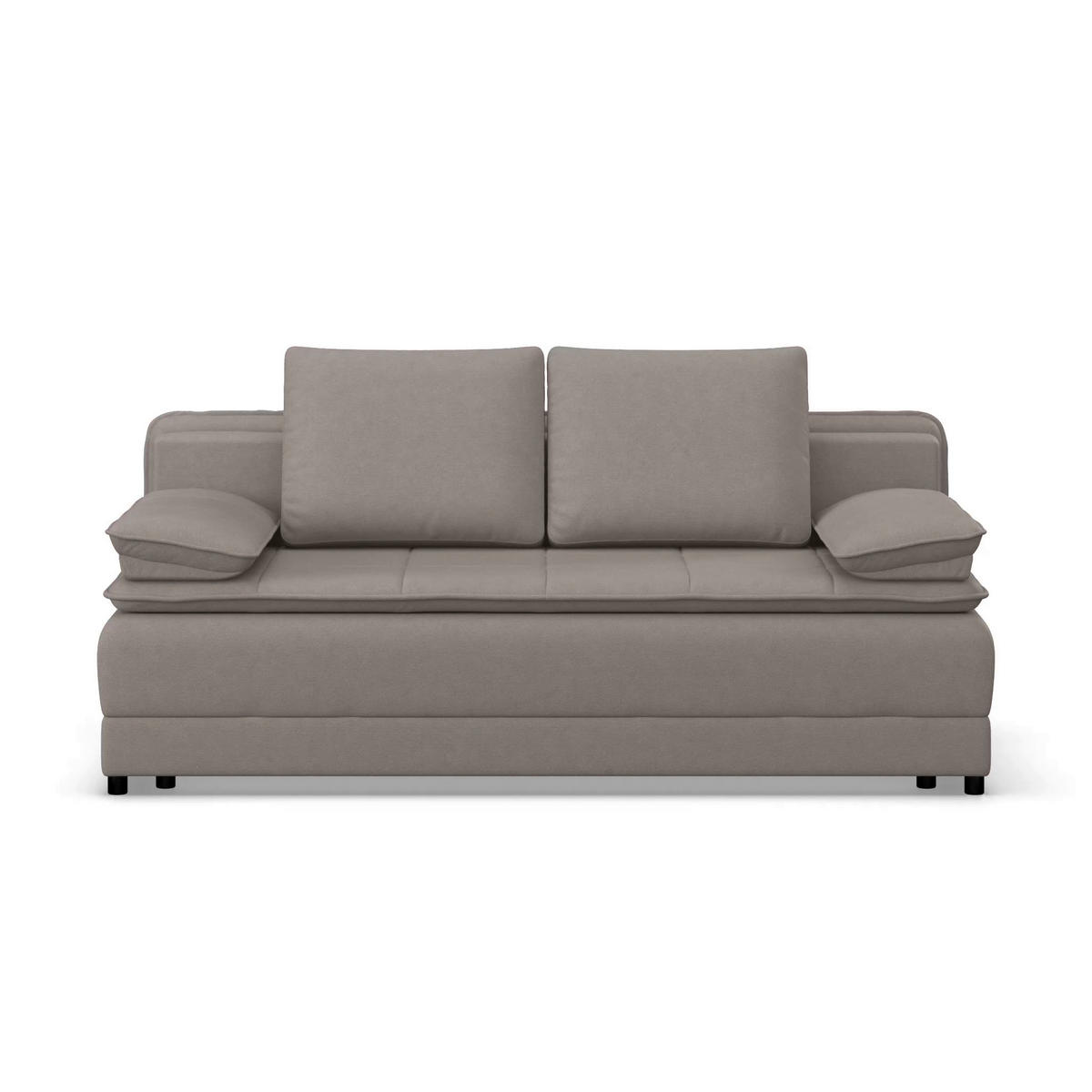 SCHLAFSOFA in Webstoff Taupe  - Taupe/Schwarz, Modern, Kunststoff/Textil (202/73-92/105cm) - MID.YOU