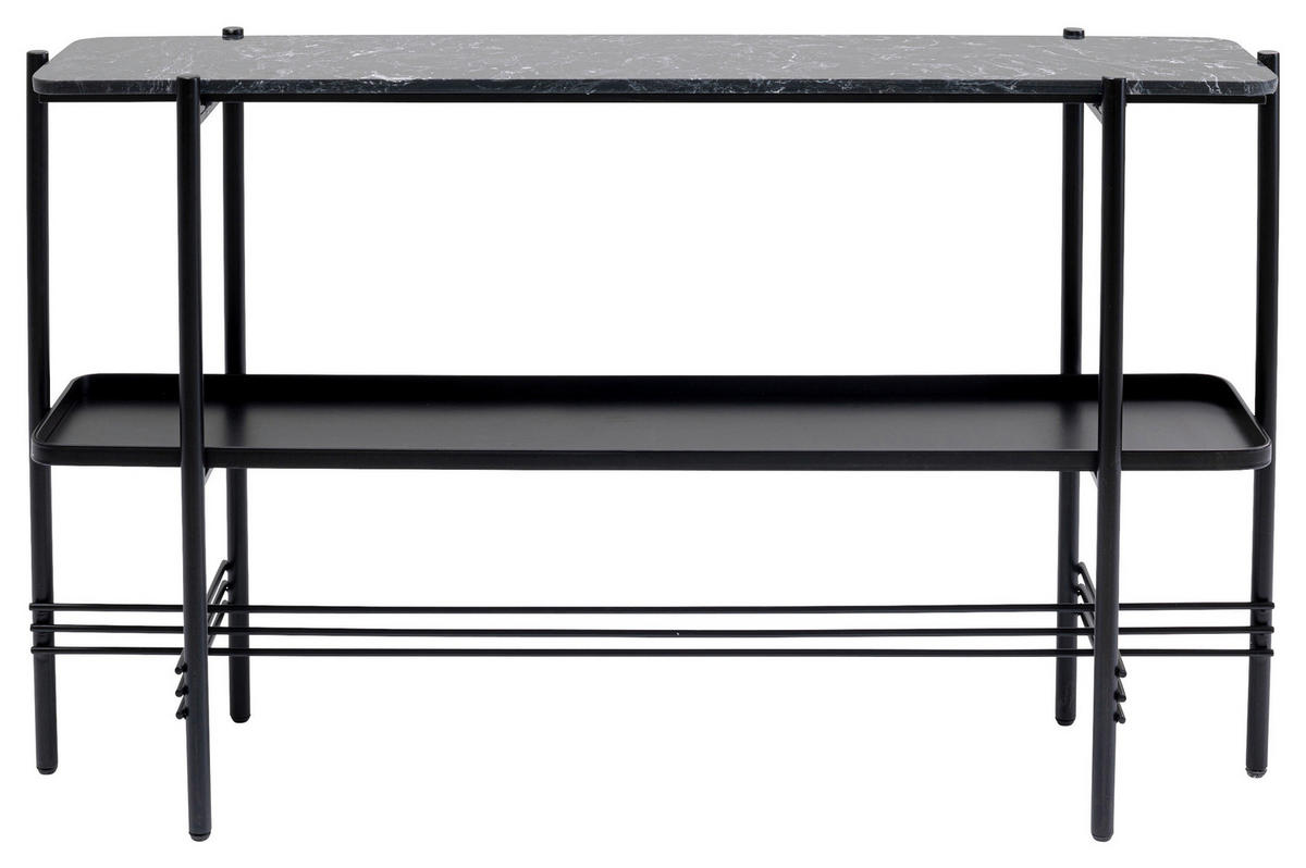 KONSOLENTISCH Schwarz  - Schwarz, Design, Stein/Metall (120/30/72cm) - Kare-Design