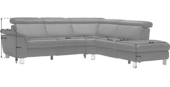 ECKSOFA in Flachgewebe, Mikrofaser Dunkelblau  - Beige/Alufarben, Design, Textil/Metall (271/242cm) - Cantus