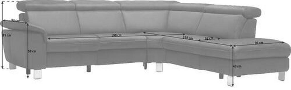 ECKSOFA in Flachgewebe Bordeaux  - Bordeaux/Beige, Design, Textil/Metall (271/239cm) - Cantus