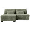 ECKSOFA in Cord Olivgrün  - Schwarz/Olivgrün, Modern, Holz/Textil (145/210cm) - MID.YOU