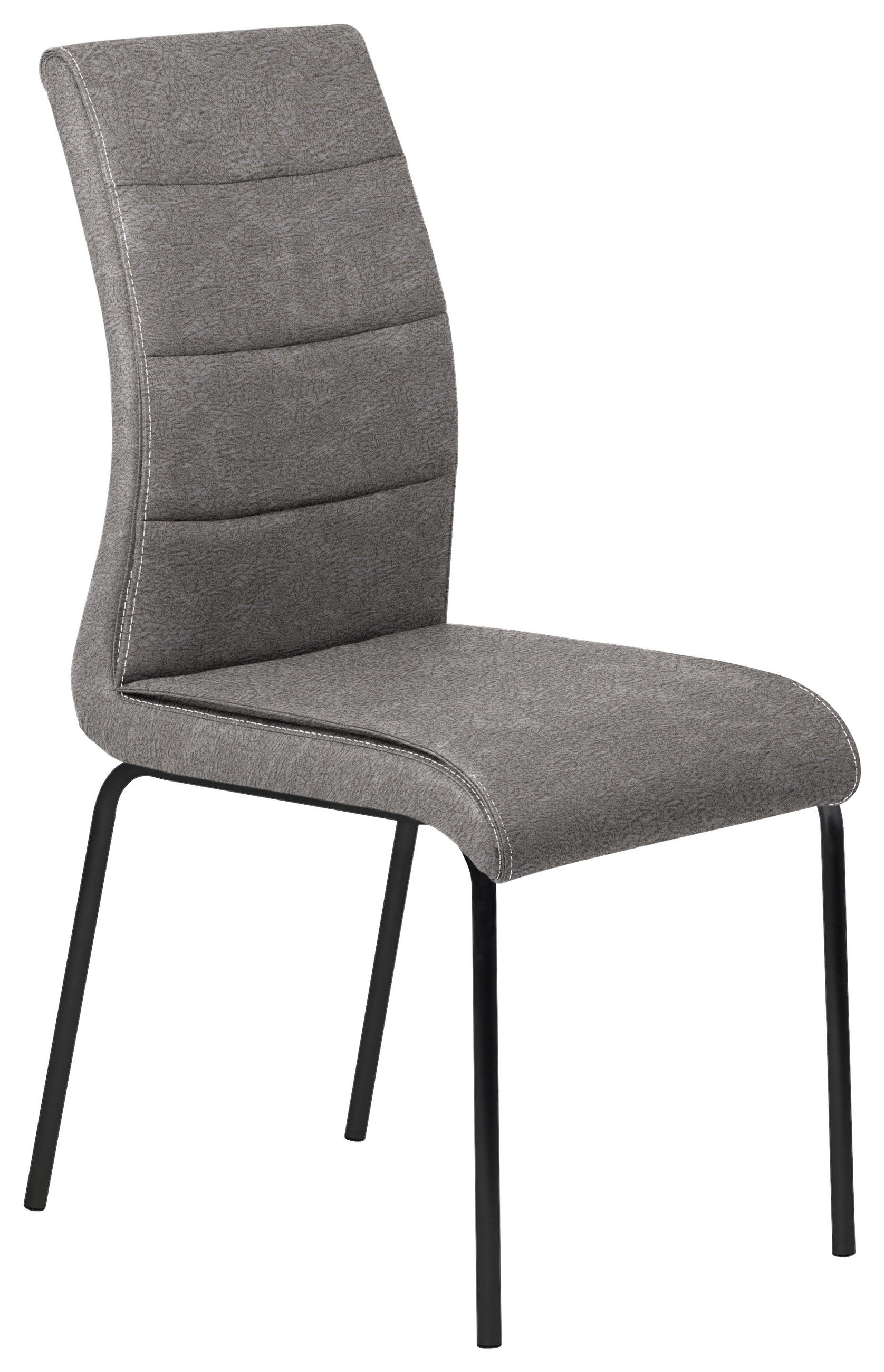 STUHL  in Stahl Mikrofaser Metall, Textil  - Hellgrau/Schwarz, Design, Textil/Metall (44/99/55cm) - Dieter Knoll