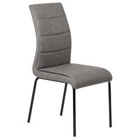 STUHL  in Stahl Mikrofaser Metall, Textil  - Hellgrau/Schwarz, Design, Textil/Metall (44/99/55cm) - Dieter Knoll
