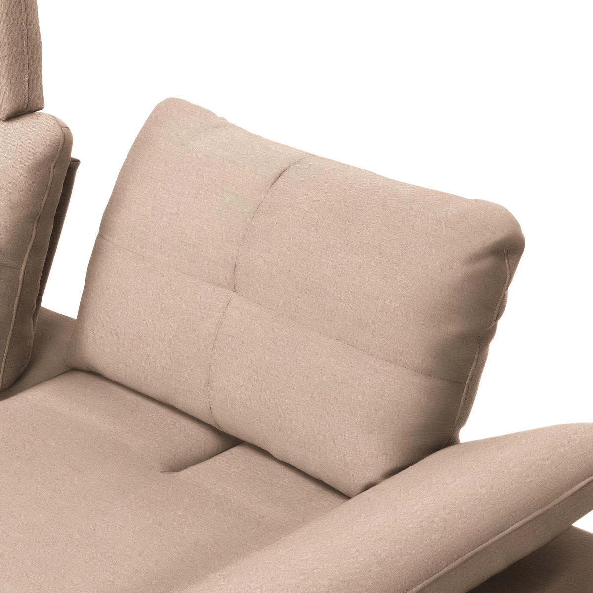 ECKSOFA in Webstoff Hellbraun  179/301 cm  - Hellbraun/Schwarz, Design, Textil/Metall (179/301cm) - Chilliano