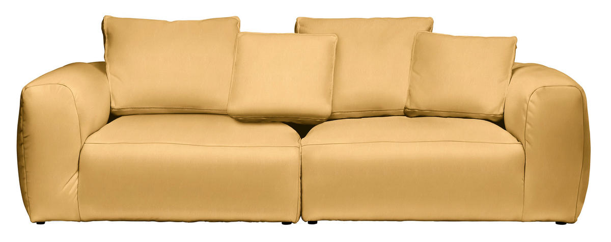 BIGSOFA Samt Gelb  - Gelb/Schwarz, Modern, Kunststoff/Textil (260/70/122cm) - Carryhome
