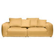 BIGSOFA  in Samt Gelb  - Gelb/Schwarz, MODERN, Kunststoff/Textil (260/70/122cm) - Carryhome
