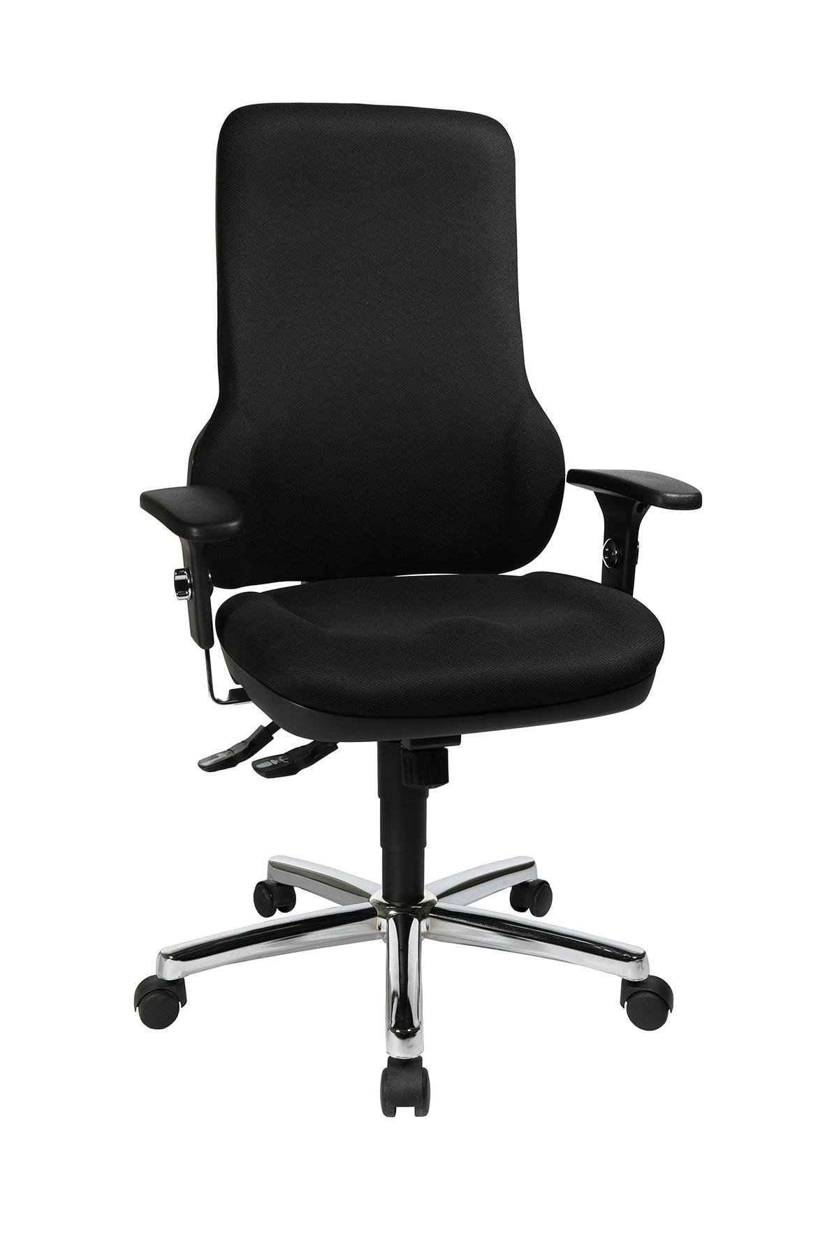 Topstar OTOČNÁ STOLIČKA, tkaná textília, čierna