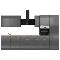 KÜCHENBLOCK 360 cm   in Eichefarben, Schieferfarben  - Schieferfarben/Edelstahlfarben, MODERN, Holzwerkstoff/Metall (360cm) - Nobilia