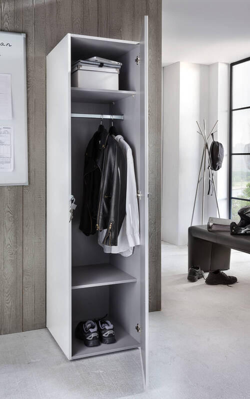 ORMAR VIŠENAMJENSKI bijela  - bijela/boje aluminija, Konvencionalno, drvni materijal/plastika (45/185/54cm) - Xora