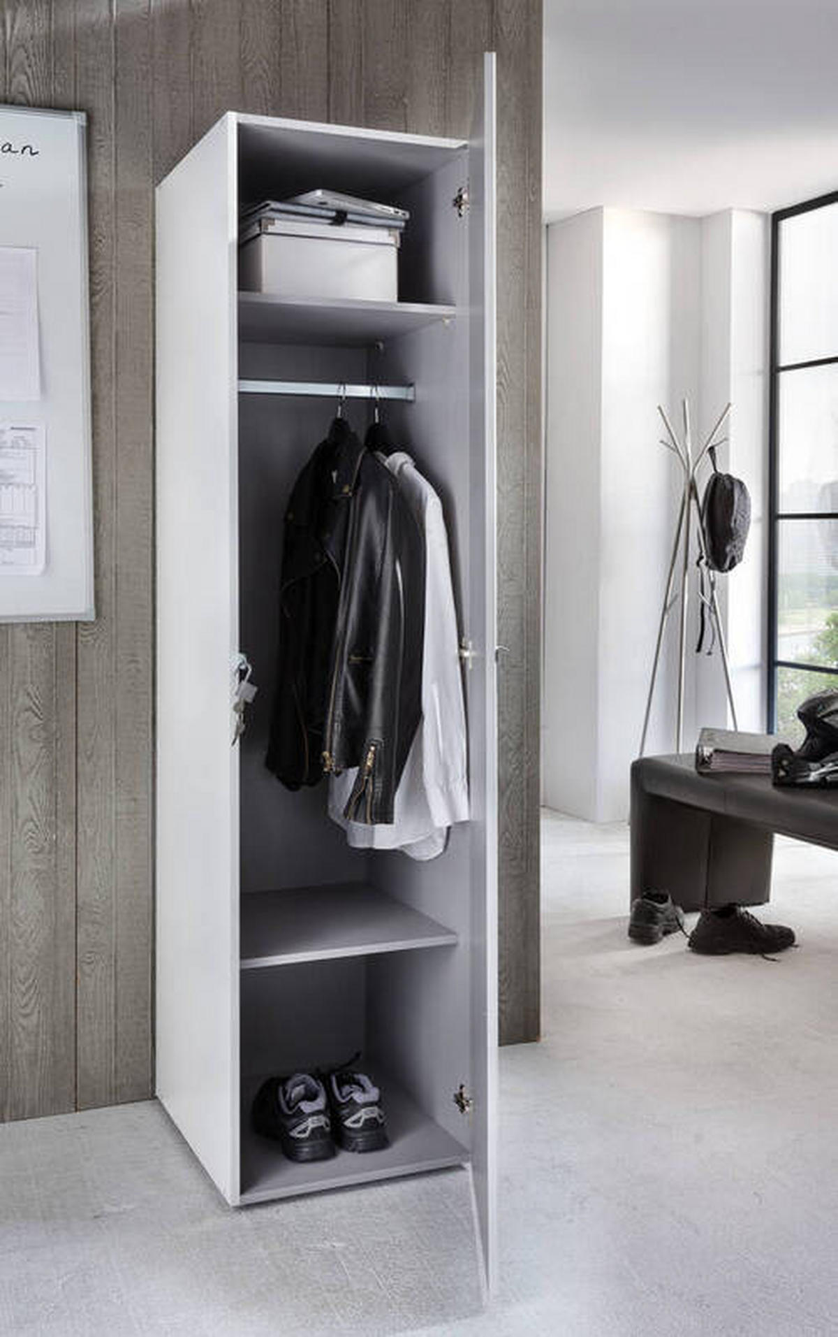 ORMAR VIŠENAMJENSKI bijela  - bijela/boje aluminija, Konvencionalno, drvni materijal/plastika (45/185/54cm) - Xora