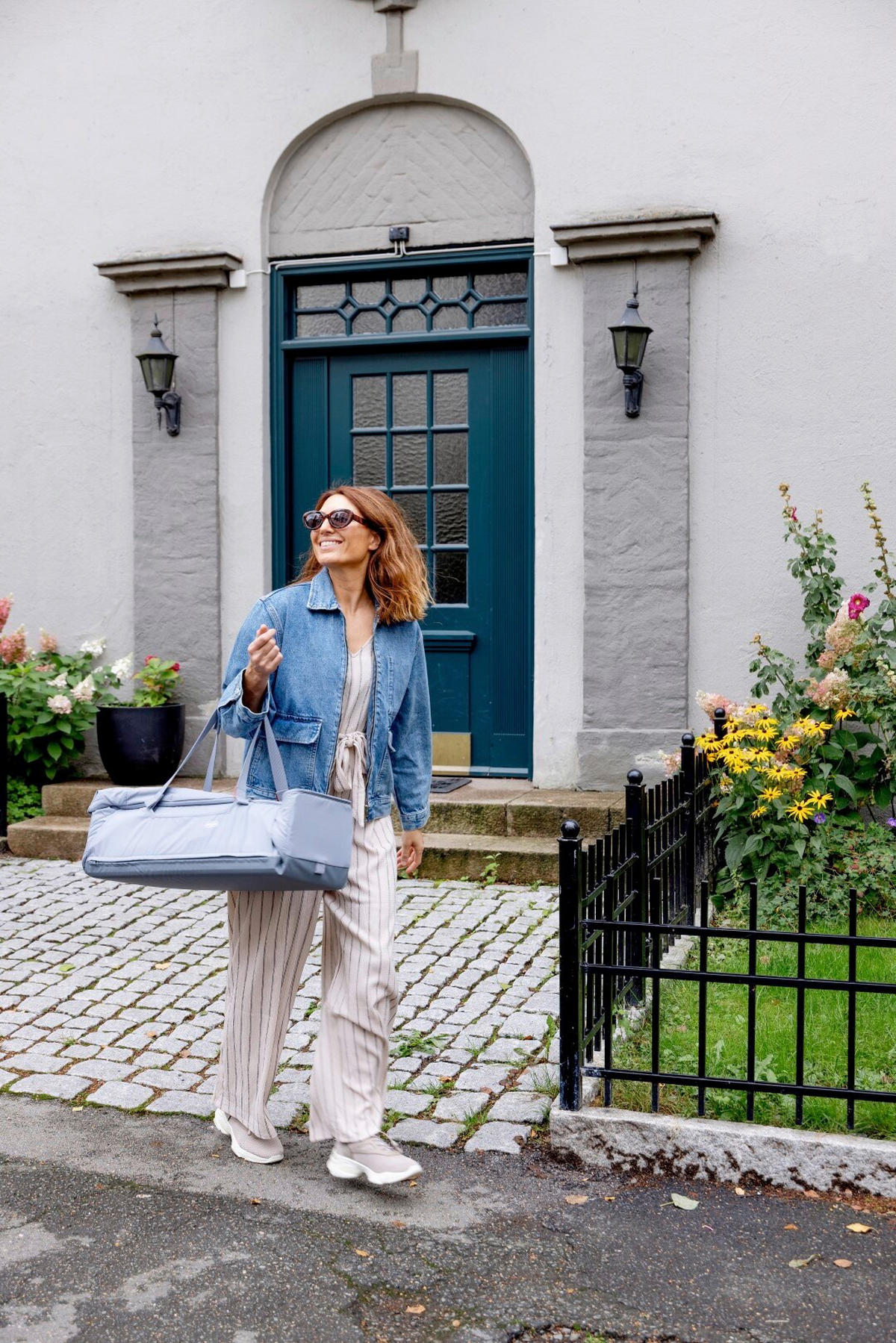 SKLOPIVA KOŠARA ZA SPAVANJE  Carry Me   - svijetlo plava, Basics, tekstil (27/65cm)