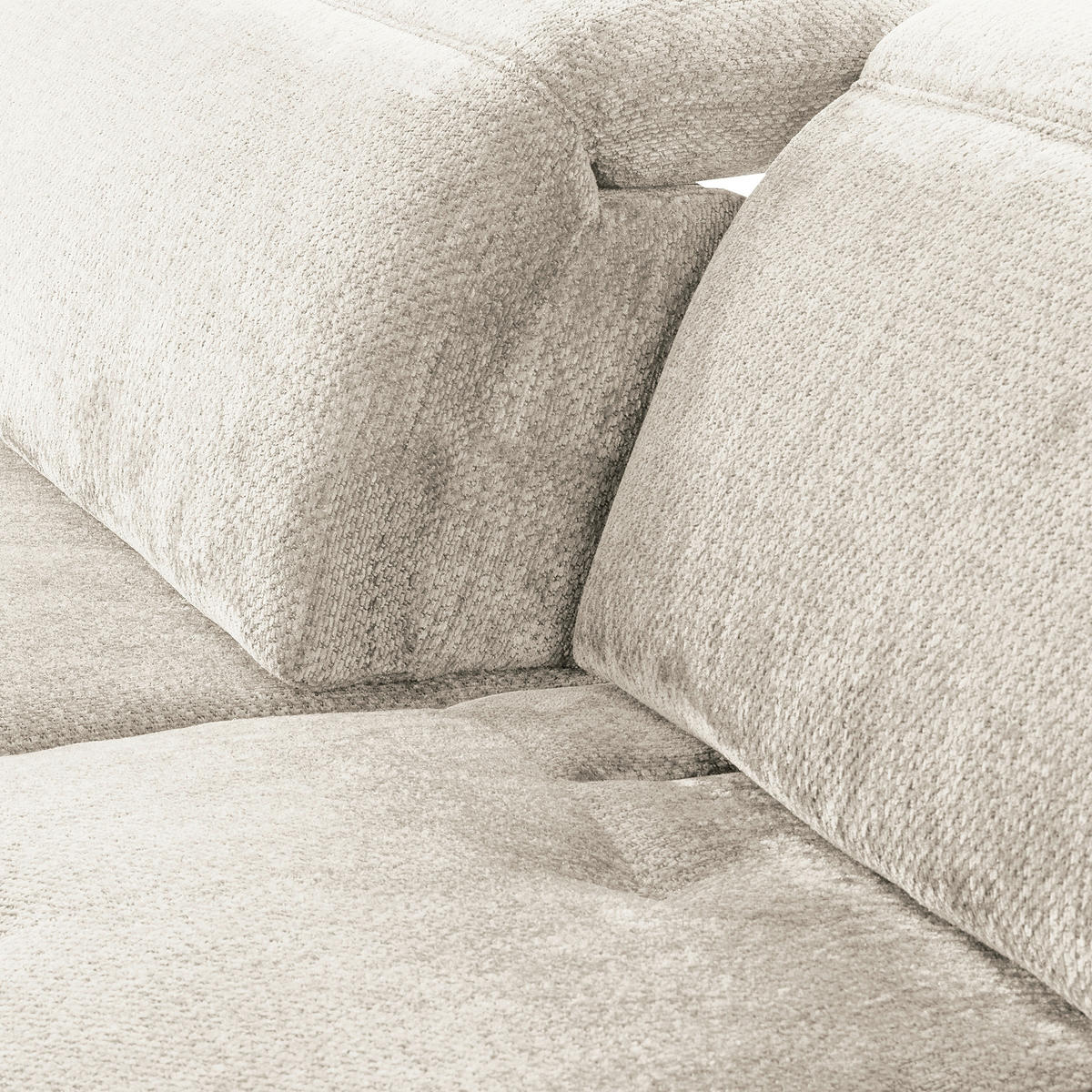 ECKSOFA   - Weiss/Schwarz, Design, Textil/Metall (268/195cm) - Livetastic