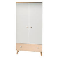DREHTÜRENSCHRANK in Weiss, Birkefarben  - Weiss/Birkefarben, Design, Holz/Holzwerkstoff (96,4/198,7/56,3cm) - Paidi