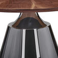 ESSTISCH 120/120/75 cm teilmassiv  Metall, Holz rund Walnussfarben  - Schwarz Hochglanz/Walnussfarben, Design, Holz/Metall (120/120/75cm) - Novel