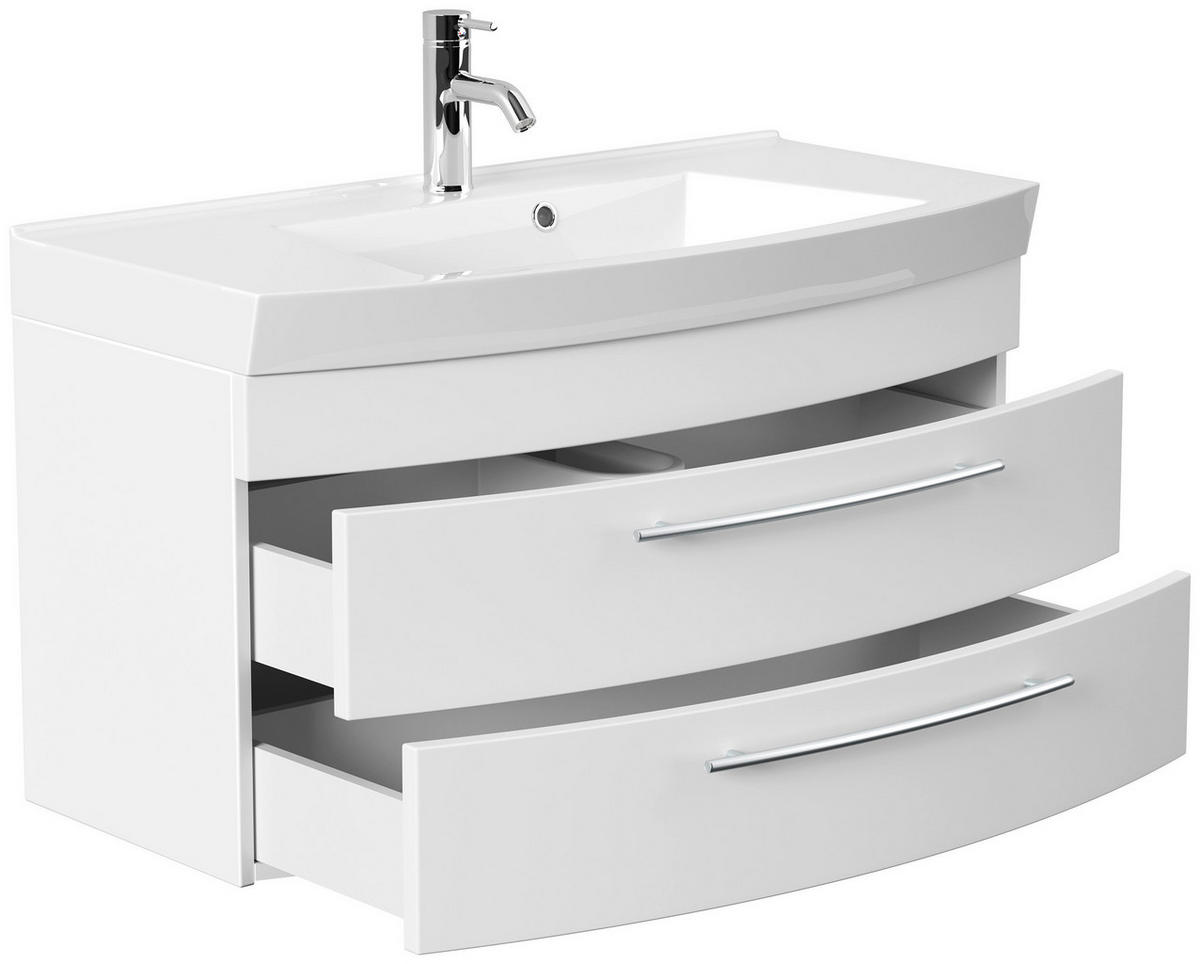 UMIVAL. ENOTA Z UMIVALNIKOM  - bela, Trend, kamen/kovina (100cm) - MID.YOU