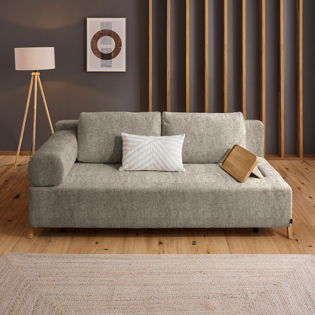 SCHLAFSOFA in Holz, Textil Greige  - Greige/Naturfarben, Design, Holz/Textil (211/88/102cm) - Niels Andersson